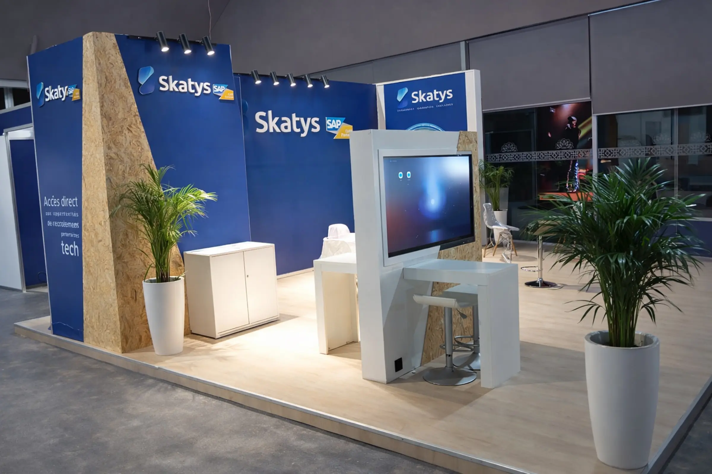 Autre vue du stand Skatys au Digital Now 2025 à Casablanca, espace d’exposition dédié aux solutions SAP, innovation et digitalisation des entreprises