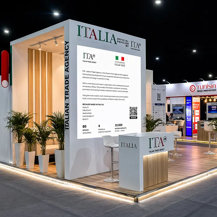 Stand de la Italian Trade Agency, ITA au Gitex Africa 2026 à Marrakech
