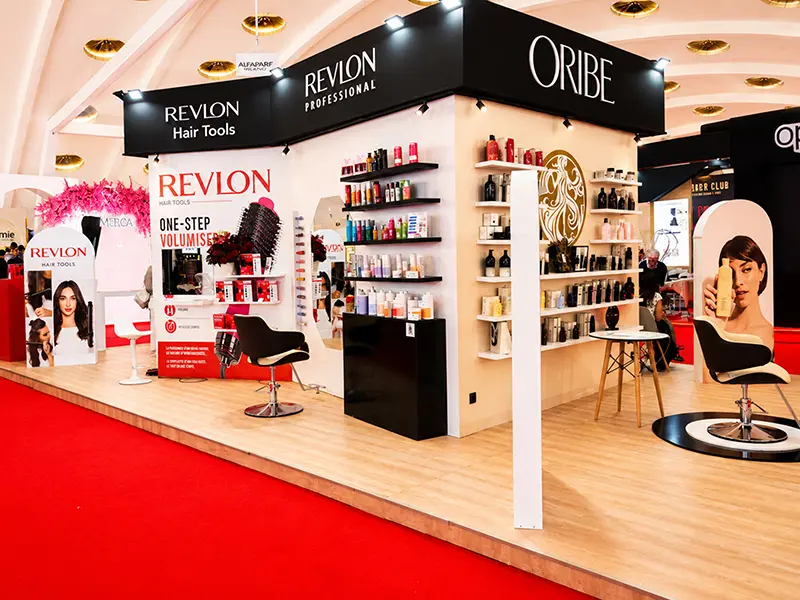 Stand Revlon, OLaplex, Oribe, K18 à Cosmetista Expo 2026 Casablanca