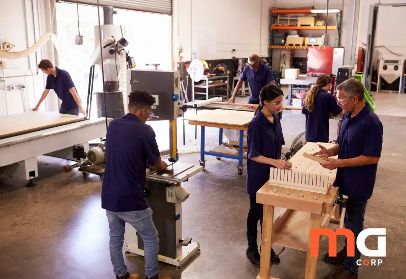 Équipe spécialisée en fabrication de présentoirs