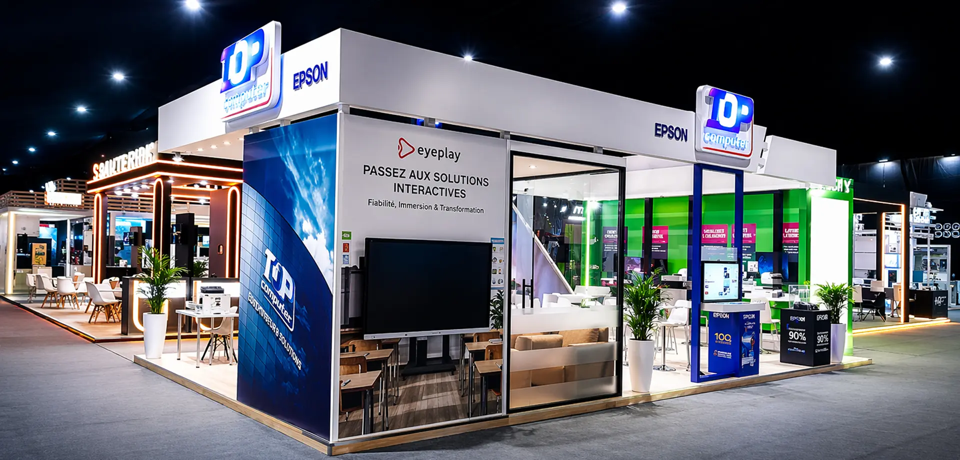 Stand d’exposition professionnel conçu par MG Corp pour salons et événements