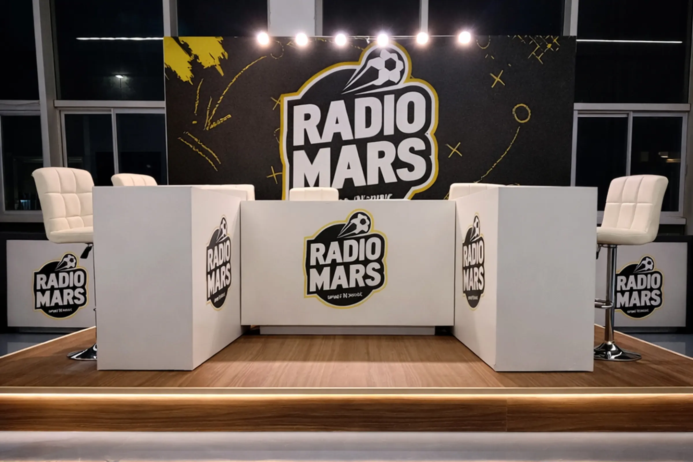 Stand Radio Mars au Moroccan Gaming Expo, MGE 2025 à Rabat, vue frontale du stand professionnel sur mesure dédié au gaming